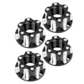 Pikkukuva 6 / 8: 4 kpl M4 Carving kuusikulmamutterit alumiiniseos sopii HSP Sakura D3 D4 1/10 RC CarBlack