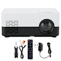 Miniatyrbilde 1 av 8: Mini bærbar projektor LED hjemmekino videomediespiller projektor med stativ 100‑240V svart hvit EU-plugg