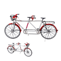 Miniatyrbild 7 av 8: Tandem Mini Cykelmodell Hög Simulering Utsökta Detaljer Legering Cykelmodell för Hemmakontor Skrivbordsdekorationer Gåvor