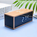 Miniatyrbild 2 av 5: Kreativ Smart Multifunktionell Trådlös Laddning Väckarklocka Trä Bluetooth Högtalare LED (Vit)