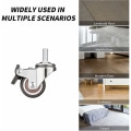 Miniatyrbilde 5 av 5: 4-delt sett med 25 mm TPE-møbelhjul i myk gummi med M6x15 mm gjenger og 2 bremsestykker