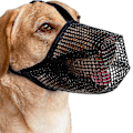 Miniatyrbillede 1 af 5: Åndbart, afrundet net-hundemundstykke til små, mellemstore og store hunde - Forhindrer at spise, bide og tygge (sort, S)