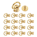 Miniatyrbillede 1 af 8: 12 sæt D-ringstudsskrue Guld Messing Metalbelægning D-ringnitter til gør-det-selv læder pungrem Sko Dekoration S