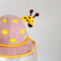 Miniatyrbild 2 av 5: Ansiktsmaskhatt Transparent Giraff Bomull Vår Höst Baby Ansiktsmask Kepsar för Småbarn Rosa