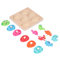 Miniatyrbillede 3 af 8: Træ Dinosaur Matching Board Forskellige Farver 6 Figurer Animal Jigsaw Puzzle Legetøj til Børn
