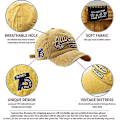 Miniatyrbillede 3 af 4: Retro herre vasket & åndbar baseball cap - justerbar sommerhat (56-60cm)