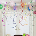 Miniatyrbillede 3 af 3: 12 Stykker Festlig Fødselsdag Jule Charm Spiral PVC Ornament Træk Blomst Vindue Korridor Loft Arrangement