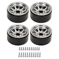 Miniatyrbild 1 av 8: 4PCS RC Hjulnav Set Zinklegering Stål Universal 1,9 Tum 10 Fälgar RC Crawler Bilhjulnav för Axial SCX10 II III Silver