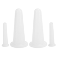 Miniatyrbillede 2 af 8: 4 stk. silikone massagekop fugtabsorptionskrukke ansigtskop kropssundhedspleje hvid 2 stor 2 lille