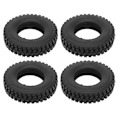 Miniatyrbillede 1 af 8: 4 stk 20 mm bredde knust sten mønster dæk til Tamiya traktor lastbil 1/14 RC bil sort