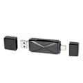 Miniatyrbild 6 av 8: 3-i-1 USB-lagringskortläsare USB C USB 3.0 MICRO USB Bärbar lagringskort Minneskortläsare med 3 kontakter Svart