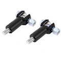 Miniatyrbilde 4 av 8: 1 par passasjerfotstøtter støttefeste Clevis-sett for Softail 2000-2006 svart