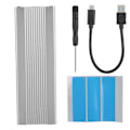 Miniatyrbillede 1 af 8: USB3.1 til M.2 NVME Hard Disk Box SSD Case kabinet NGFF PCIE til Type C Adapter Sølv&Hvid