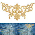 Miniatyrbillede 2 af 8: 4 STK Broderet Patch Syning Klud Sticker DIY Applikation Håndværk Dekoration Tøj Tilbehør Pagoda Form Guld
