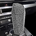 Miniatyrbillede 1 af 5: Bling Bil Affaldsspand Affaldsorganisator med Låg Rhinestone Glitter Auto Skrald Diamant Design, Lækagesikker