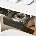 Miniatyrbild 5 av 8: Underdesk Låda Box Plast Transparent Utrymmesbesparande Slide Out Under Table Förvaring Väska för Kontor Klassrum Svart M