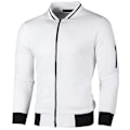 Miniatyrbild 1 av 3: Vit Herrar Rutig Zip-Up Casual Vinter Bomber Cardigan Jacka