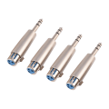 Pikkukuva 1 / 8: 4 kpl 3-nastainen XLR naaras - stereo 6,35 mm 1/4" Plug Audio mikrofoni Mic Adapter -liitin