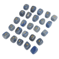 Pikkukuva 7 / 8: 25 kpl set Onnea parantavaa power Kiillotettu Kaiverrettu Vanhin aakkoset Chakra Rune Stones Lämmittely Sininen Dongling Stone