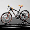 Miniatyrbillede 2 af 3: Mini 1:10 Legering Cykel Skala Model Skrivebordssimulering Ornament Finger Mountainbikes Legetøj Orange