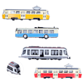 Miniatyrbillede 2 af 8: Højhastighedstog Bus Model PullBack Køretøjssamling Model Legetøj til Børn (D Gruppe)