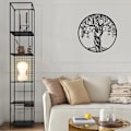 Pikkukuva 5 / 5: Vintage Metal Tree of Life Seinäkoriste - Zen-henkinen Rauta Taide Sisä- ja Ulkotiloihin - Musta Tupaantuliaislahja