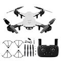 Miniatyrbilde 1 av 8: Sammenleggbar drone med høy oppløsning dobbelt kamera headless modus automatisk følge drone(blanc høydehold 4k)