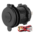 Miniatyrbillede 1 af 8: Biloplader Dobbelt USB-port QC3.0 Hurtigopladning med Touch-kontakt til 12-24V Båd Motorcykel ATV RV Rød LED-indikator