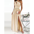 Miniatyrbillede 1 af 5: Kvinders Ærmeløs Blomsterprint Swing Maxi Festkjole XL Beige