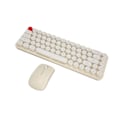 Miniatyrbild 8 av 8: Trådlöst tangentbord Mus Combo Mini Bärbar Retro Silent 2.4G Trådlös 68 tangenter Office Tangentbord Mus Set Beige