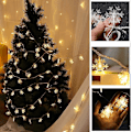 Miniatyrbillede 5 af 5: Jule Snefnug Guirlande, Fe LED Lys Kæde 6M/40 LED Lys Kæde, Snefnug Guirlande til Jul Halloween Thanksgiving Dekoration