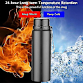 Miniatyrbild 5 av 5: Smart Termosflaska 1000ml - Håller Kyla och Värme - Temperaturdisplay - Vakuumflaskor för Vatten, Te, Kaffe 1000ml gyllene