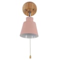 Miniatyrbillede 6 af 8: Macaron sengelampe Pladsbesparende lyserød lampeskærm Væglamper med træfod til stue soveværelse kontor 100‑240V