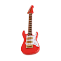 Miniatyrbild 7 av 8: Miniatyr elektrisk gitarr röd vit färg snygg 3,9 tum längd utsökt mini gitarrmodell med låda för bord röd
