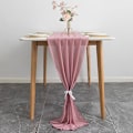 Miniatyrbillede 3 af 5: Romantisk bordløber til bryllup - 10 fod støvet rosenren chiffon