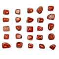 Miniatyrbild 3 av 8: 25 st Runstenar Set Lycka till Healing Power Polerad Graverad Elder Alfabet Chakra Runstenar för inflyttning Redstone
