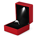 Miniatyrbillede 7 af 8: Moderigtigt LED-oplyst Ring Opbevaringsboks Smykker Display Etui Gave Rød
