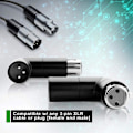 Miniatyrbillede 5 af 5: 1 stk. Drejelig XLR vinkeladapter Dobbelt han- og hun L-formet stik Metaladapter med 4 justerbare vinkelpositioner-B10