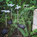 Miniatyrbilde 4 av 5: Solcelledrevne hagelys - Pakke med 3 - Flerfargede LED-lys - Sommerfugl, kolibri, øyenstikkerformer - Perfekt for festdekorasjon