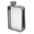 Miniatyrbilde 2 av 8: Flat Vannflaske Plast Lekkasjesikker Transparent Firkant Bærbar A5 Papir Vannflaske 380ml Grå