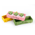 Miniatyrbillede 3 af 8: 3 stk Hjemmekontor Skrivebord træ saftige blomsterhave Plantepotte opbevaringsboks dekoration
