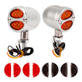 Miniatyrbilde 4 av 8: 1 par motorsykkel LED blinklys dobbel fargeindikator blinklys 12V Universal for motorsykkel galvanisering