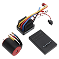 Miniatyrbillede 2 af 8: 60A børsteløs ESC med programmeringskort 2300kv børsteløs motor med 4 mm bananplugbøjle til 1/10 1/8 RC bil lastbil
