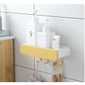 Miniatyrbillede 3 af 5: Grå udtrækkeligt vaskstativ og badeværelseshylde med gratis stansedesign til opbevaring af køkken og badeværelse