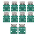 Pikkukuva 1 / 8: 10 kpl USB Type A Naarasliitin Breakout-levy 2,54 mm Pitch Adapter Connector DIP