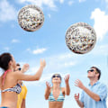 Miniatyrbillede 5 af 5: Stor 24/16 Oppustelig Glitter Pool Strandbold - Perfekt til Sommer Strand Pool Party Sølv 60cm