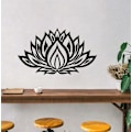 Pikkukuva 4 / 5: Lotus seinäkoriste - Luonnollinen - Musta metalli - 33*56 cm