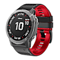 Pikkukuva 3 / 4: Garmin Tactix Delta/Enduro Silikoninen Vaihtokellohihna Musta Punainen