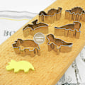 Miniatyrbild 3 av 6: 6 st/set dinosaurieform kakform i rostfritt stål, kakform för bakning