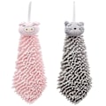 Miniatyrbillede 1 af 5: Tegneserie Chenille Håndklæder Sæt med 2 - Mikrofiber Håndklæder - Håndbold Hængende Håndklæder til Køkken_SZXM